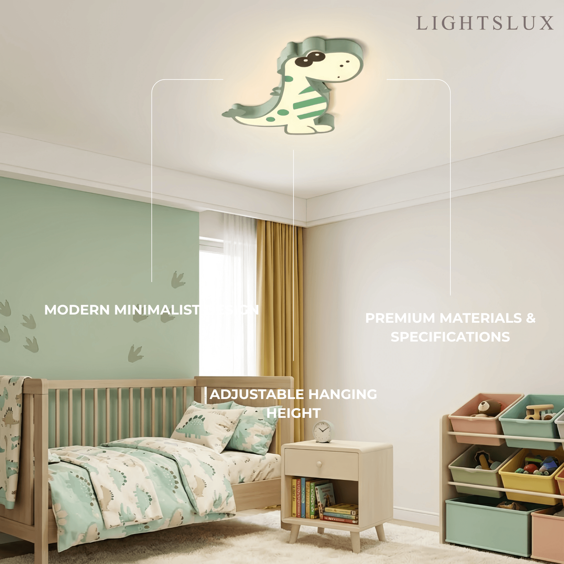 Vivara Modern Dimmable Ceiling Light - Cute Dragon Design for Children's Room