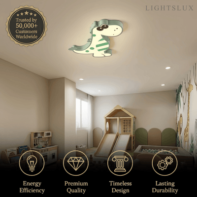 Vivara Modern Dimmable Ceiling Light - Cute Dragon Design for Children's Room