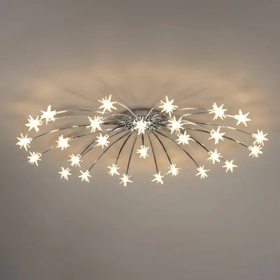 Nebula Art Deco Ceiling Light - Gold/Black/Chrome Metal Fixture for Bedroom