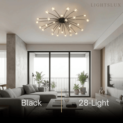 Nebula Art Deco Ceiling Light - Gold/Black/Chrome Metal Fixture for Bedroom