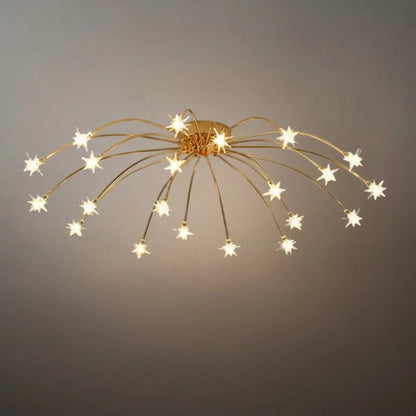 Nebula Art Deco Ceiling Light - Gold/Black/Chrome Metal Fixture for Bedroom
