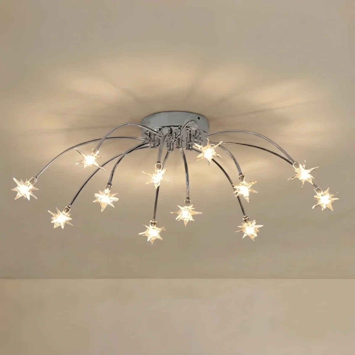 Nebula Art Deco Ceiling Light - Gold/Black/Chrome Metal Fixture for Bedroom