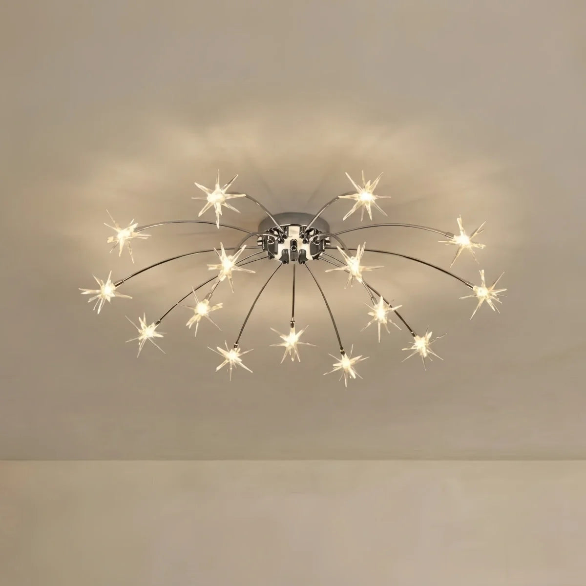 Nebula Art Deco Ceiling Light - Gold/Black/Chrome Metal Fixture for Bedroom