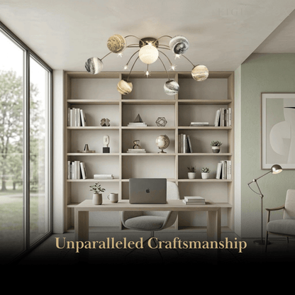 Nebula Art Deco Gold Frame Ceiling Light 