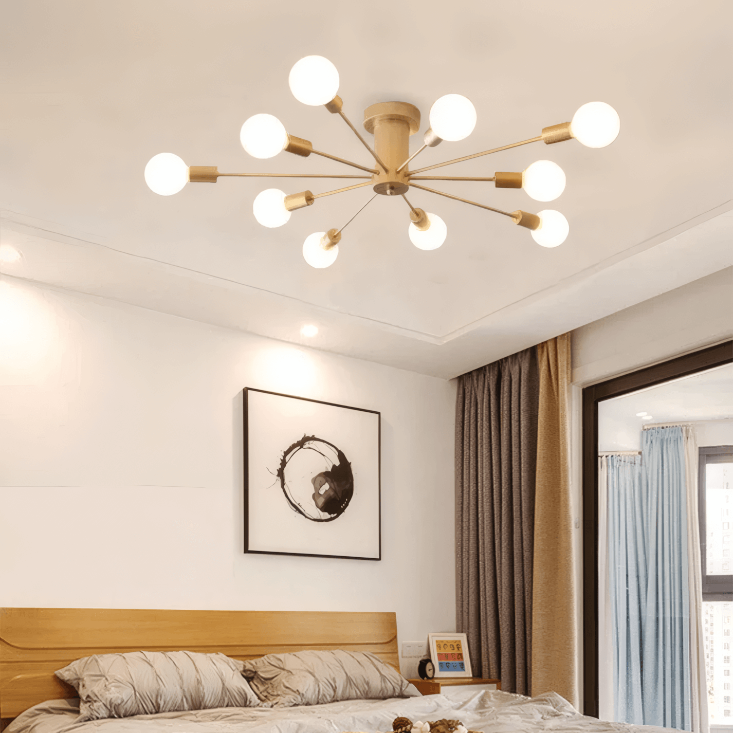 Modern Metal/Glass Ceiling Light 