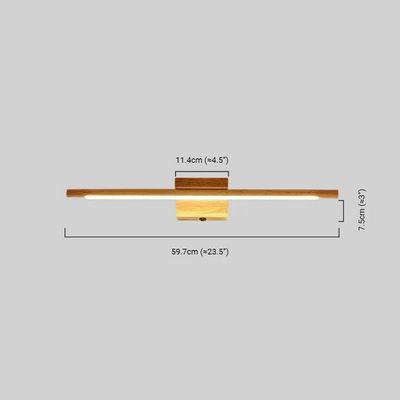 Minimalist Wood & Acrylic Wall Lamp - Dimensions