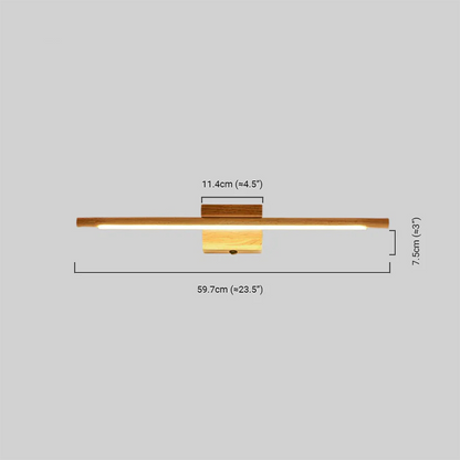 Minimalist Wood & Acrylic Wall Lamp - Dimensions