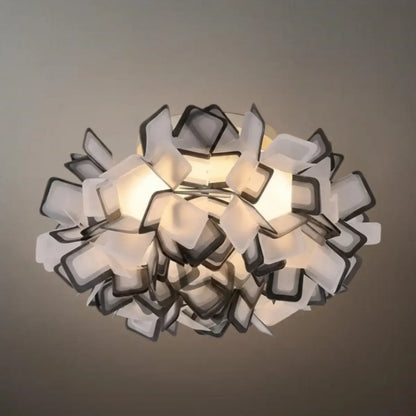 Lunara Art Deco Acrylic Ceiling Light - White Floral Design for Living Room
