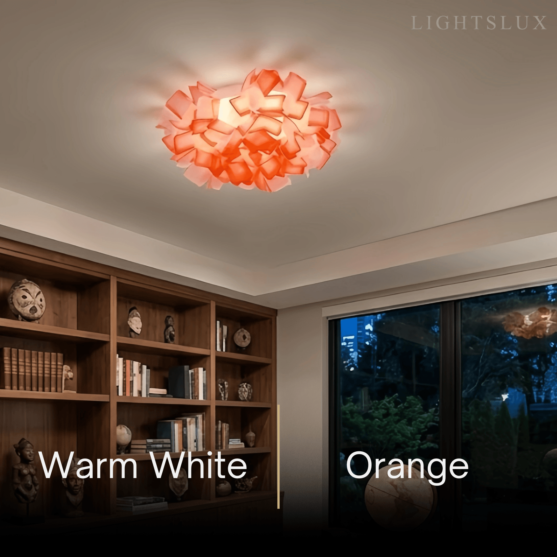 Lunara Art Deco Acrylic Ceiling Light - White Floral Design for Living Room