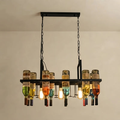 Arcato Art Deco Wine Bottle Pendant Light - Rust Glass  Dining Room/Bar