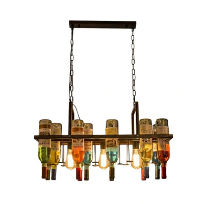 Arcato Art Deco Wine Bottle Pendant Light - Rust Glass  Dining Room/Bar