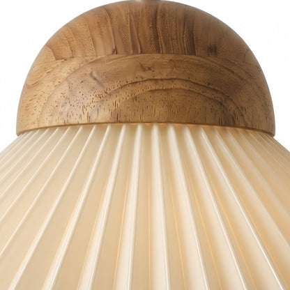 Crema Modern Wood & Glass Pendant Light