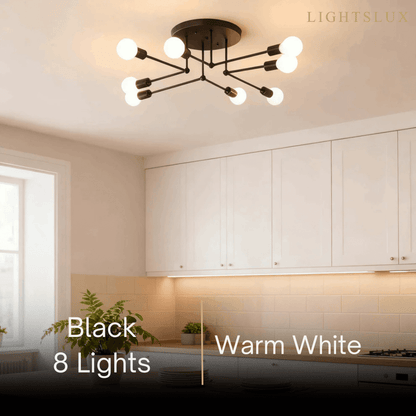 Nebula Royal Gold/Black LED Chandelier – Elegant Lighting for Living Room/Bedroom