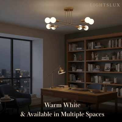 Nebula Royal Gold/Black LED Chandelier – Elegant Lighting for Living Room/Bedroom