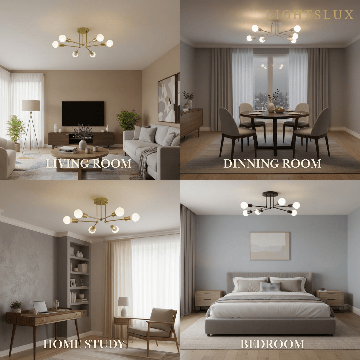 Nebula Royal Gold/Black LED Chandelier – Elegant Lighting for Living Room/Bedroom