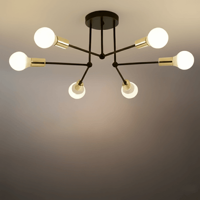 Nebula Royal Gold/Black LED Chandelier – Elegant Lighting for Living Room/Bedroom