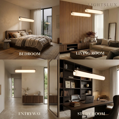 Designer White Pendant Light – Cylindrical Metal & Acrylic Fixture for Dining Room