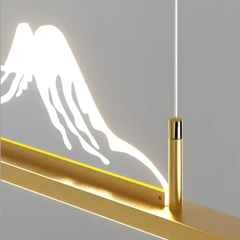 Modern Linear Pendant Light with Acrylic Lampshade