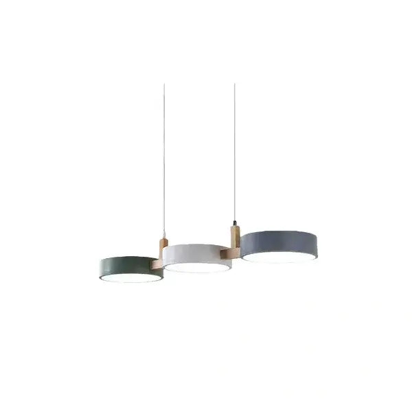 Arcato Nordic 3-Disc Pendant Light – Metal & Wood Lamp for Living Room