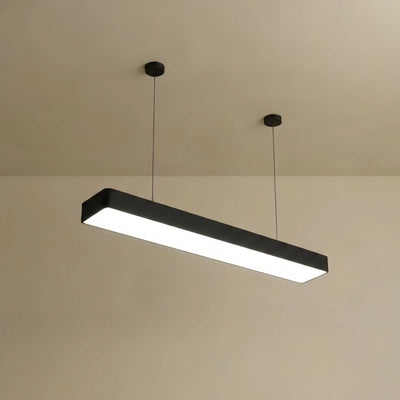 Minimalist Black Pendant Light – Rectangular Acrylic Lamp for Study/Dining Room