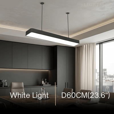 Arcato Minimalist Black Pendant Light – Rectangular Acrylic Lamp for Study/Dining Room