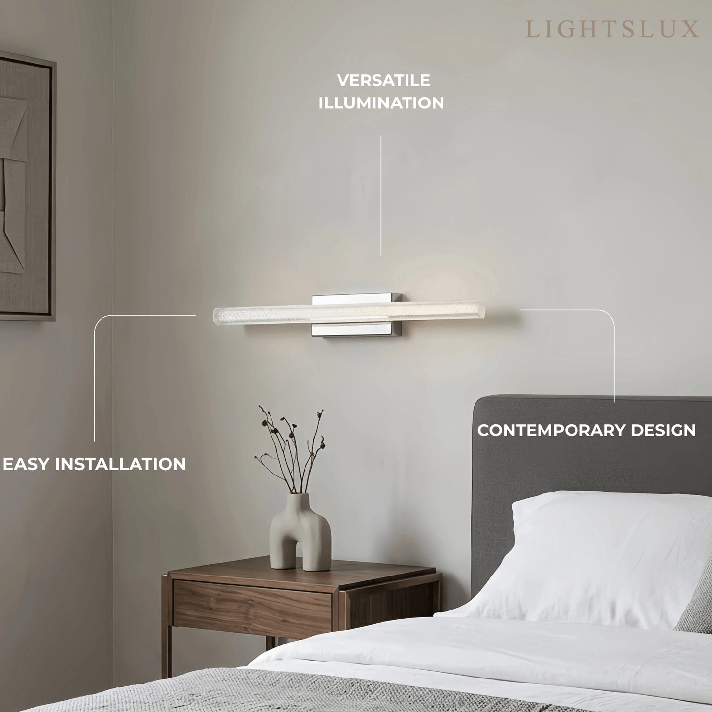 Arcato Modern Silver Vanity Light