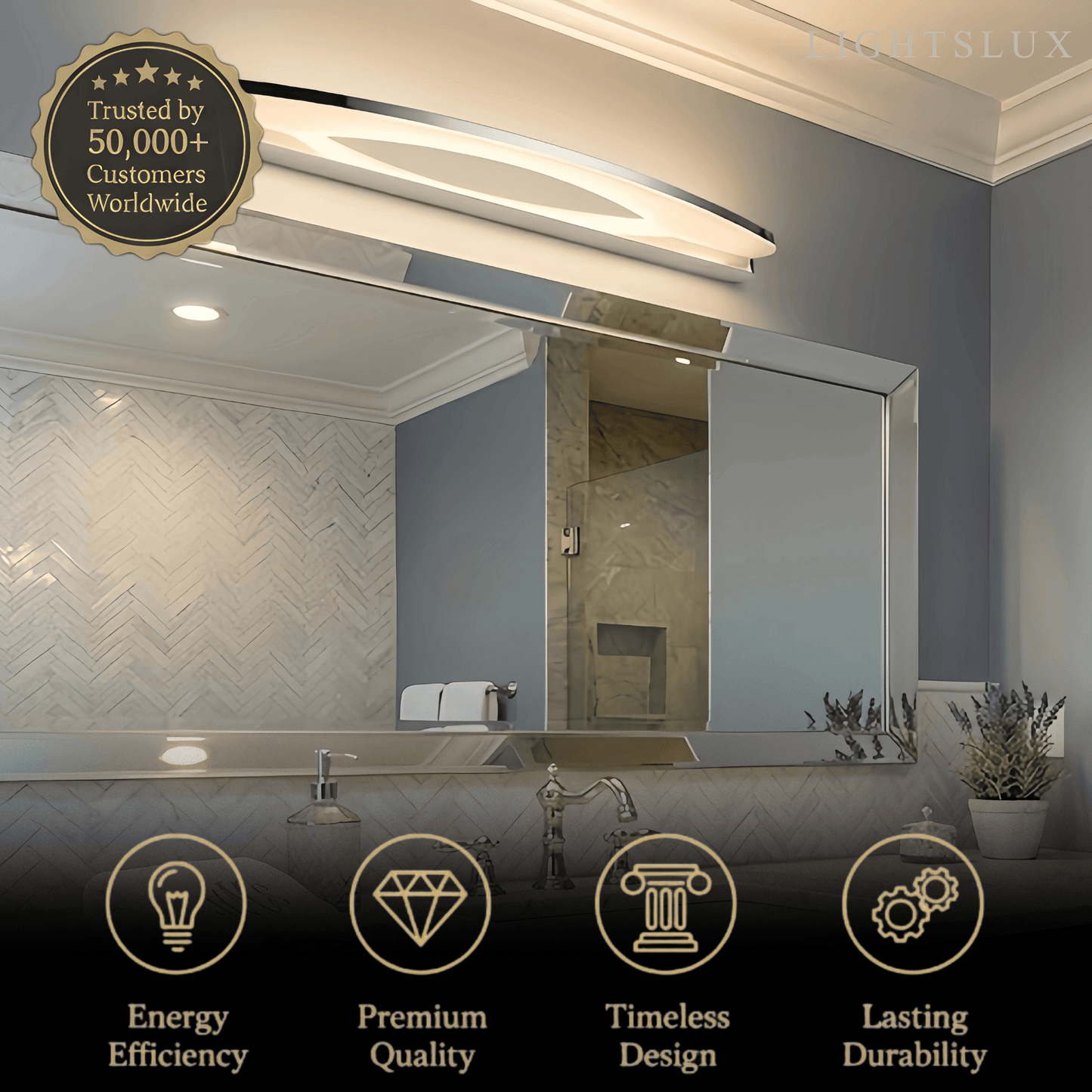 Modern Elliptical Vanity Light 