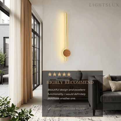 Arcato Nordic Wood & Acrylic Wall Lamp - White/Gold/Black for Dining Room