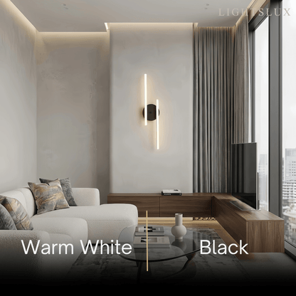Arcato Modern Black/Silver Double Linear Wall Light