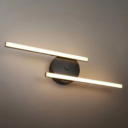 Arcato Modern Black/Silver Double Linear Wall Light