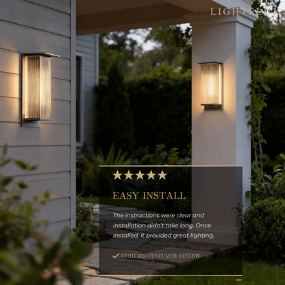 Irondale Industrial Rectangular LED Outdoor Wall Lamp – Waterproof Light for Courtyard
