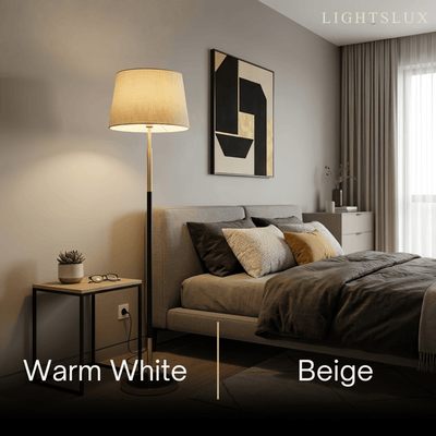 Zenno Modern Cylinder Fabric Floor Lamp