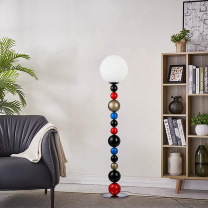 Morandi Red/Green Floor Lamp Metal Acrylic Globular Bedroom
