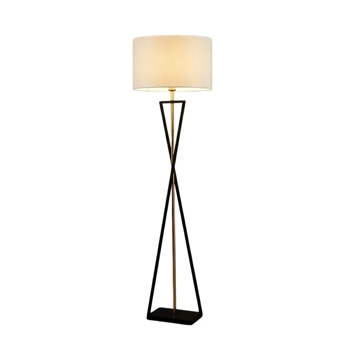 Modern Floor Lamp with Cylindrical Fabric Shade