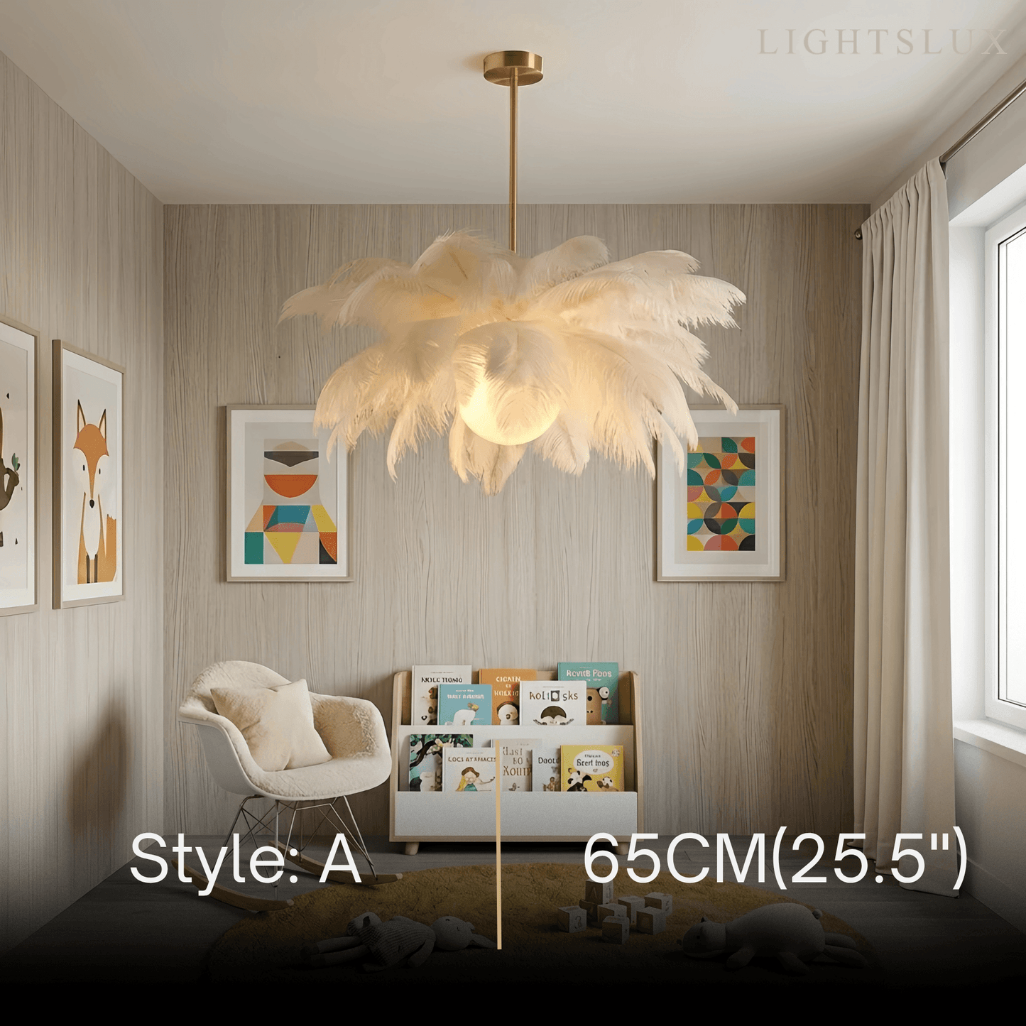 Lunara Art Deco Feather Chandelier