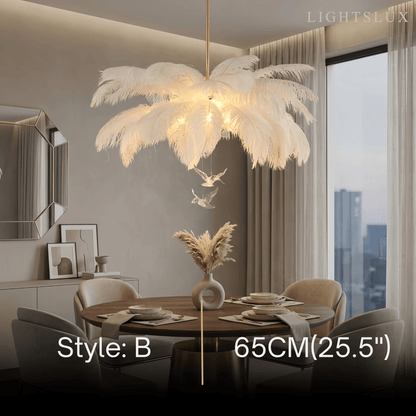 Lunara Art Deco Feather Chandelier