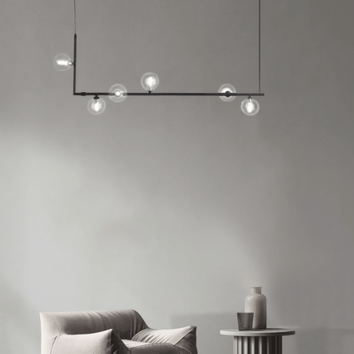 Nebula Minimalist Linear Pendant Light - Black