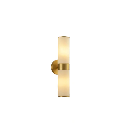 Excelis Royal Brass Wall Lamp - Metal Glass Cylinder for Living Room
