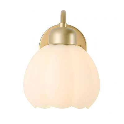Modern Wall Lamp Floral with Glass Lampshade