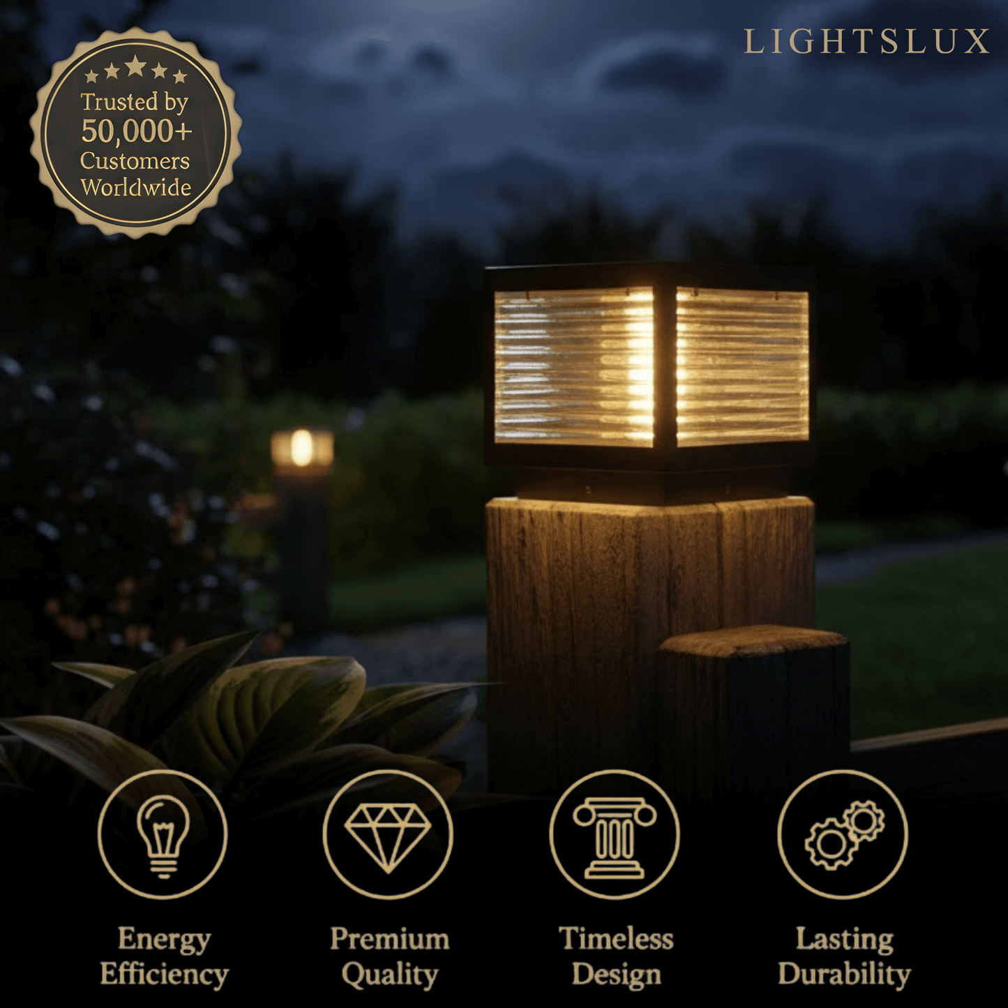 Irondale Modern Black Solar Pillar Light – Outdoor Lighting for Doorway/Path