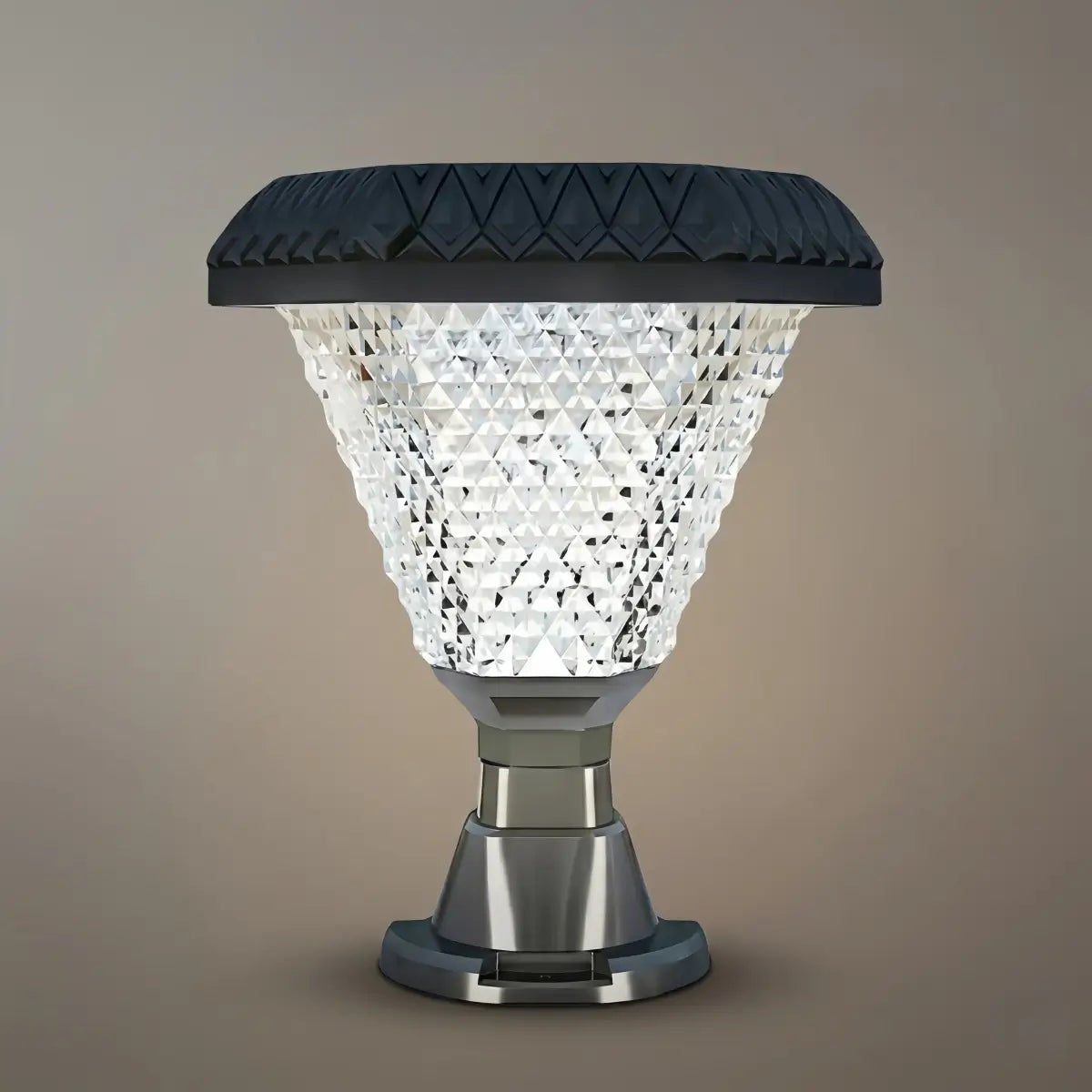 Lunara Art Deco Solar Outdoor Pillar Lights 