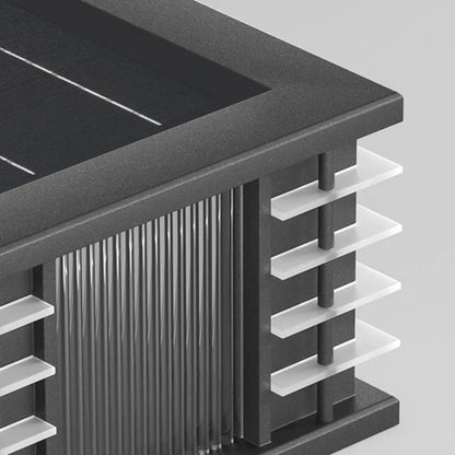 Modern Solar Outdoor Pillar Lights is made of metal