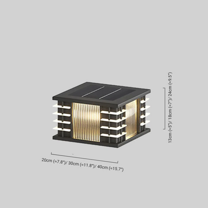 Modern Solar Outdoor Pillar Lights Dimensions