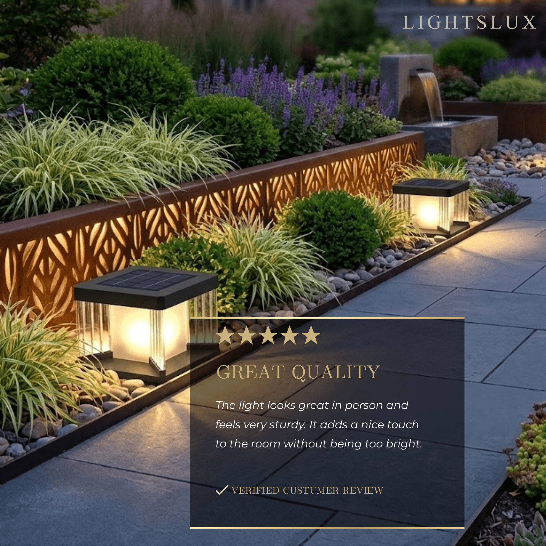 Arcato Modern Outdoor Solar Pillar/Pathway Lights