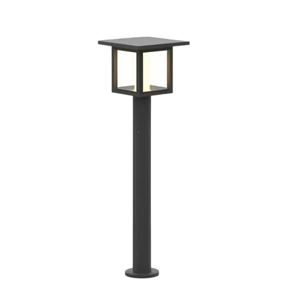 Modern Solar Pathway Lights  - Black Metal Lantern Design