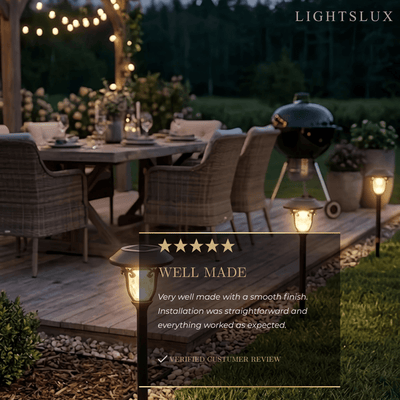 Irondale Industrial Bowl-Shaped Solar Pathway Light – Coffee Metal Outdoor Lamp
