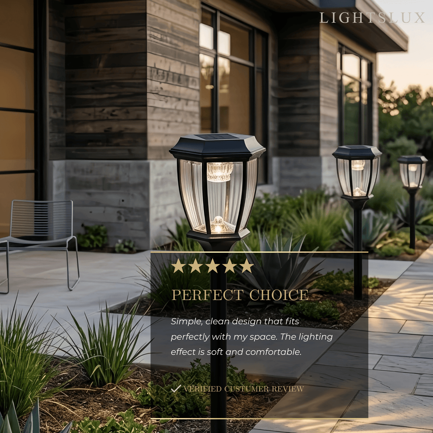Outdoor Pathway Lights - Black Metal