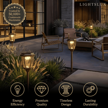 Outdoor Pathway Lights - Black Metal