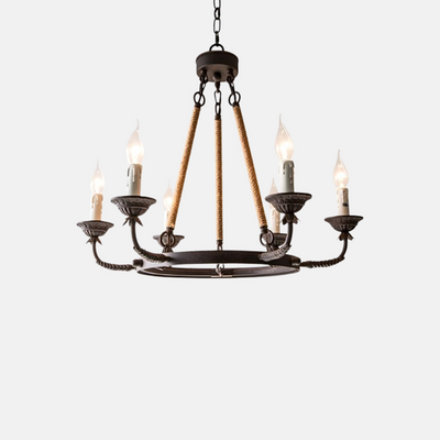 Industrial Candle Metal Chandelier 