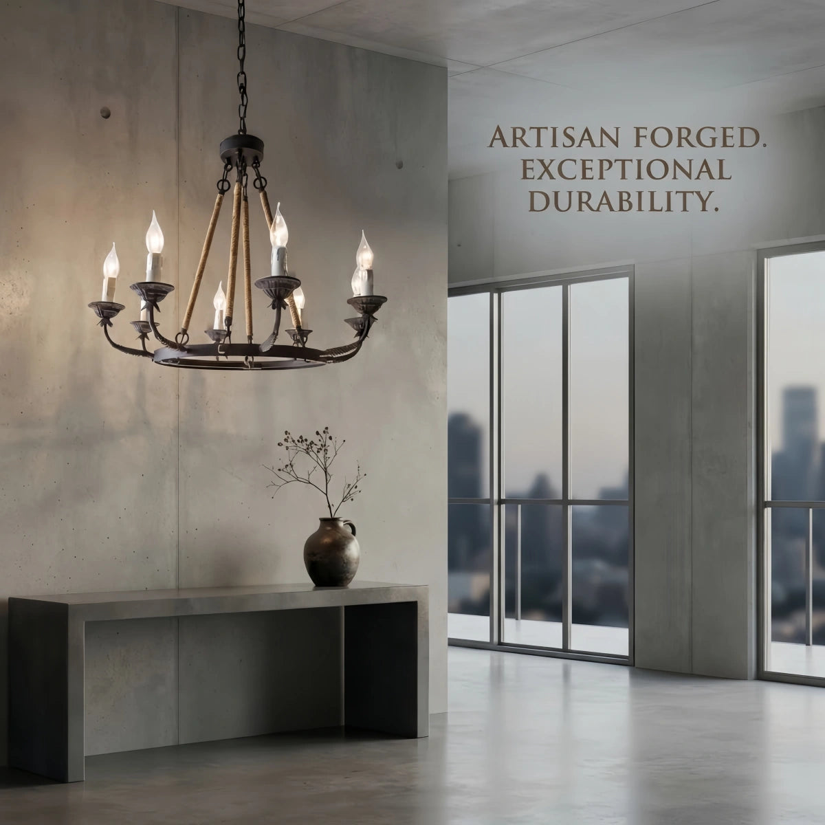 Irondale Industrial Candle Metal Chandelier – 6/8/12-Light Vintage
